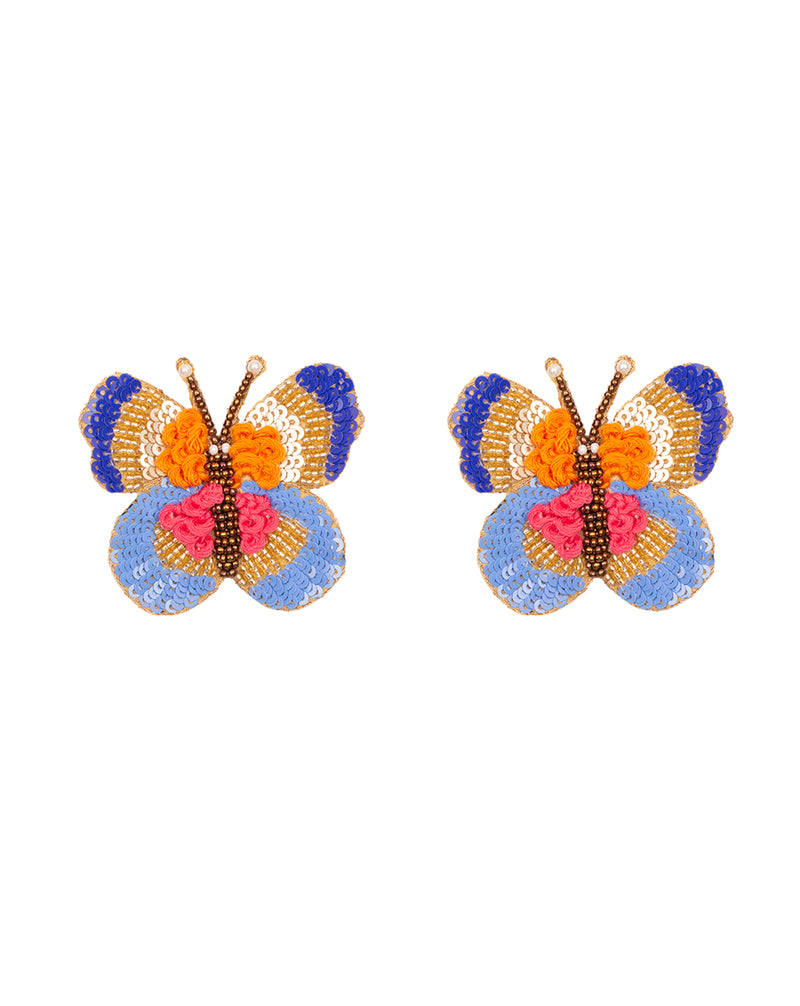 Sequins Butterfly Patch-Blue