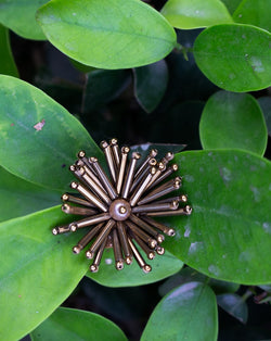 Handmade Bugle Bead Star Patch-Copper