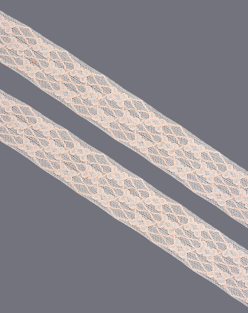 Net base designer lace-White&Peach