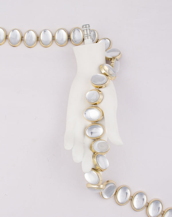 Water Gold Plated Crystal white stones Plastic base Chain