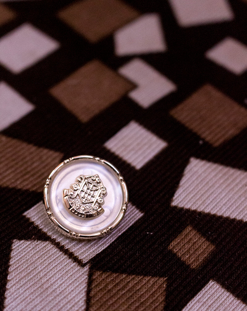 Designer Unisex buttons with designer emblem-White