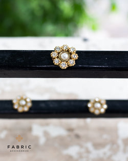 Handmade embroidery patch in rhinestone flower design