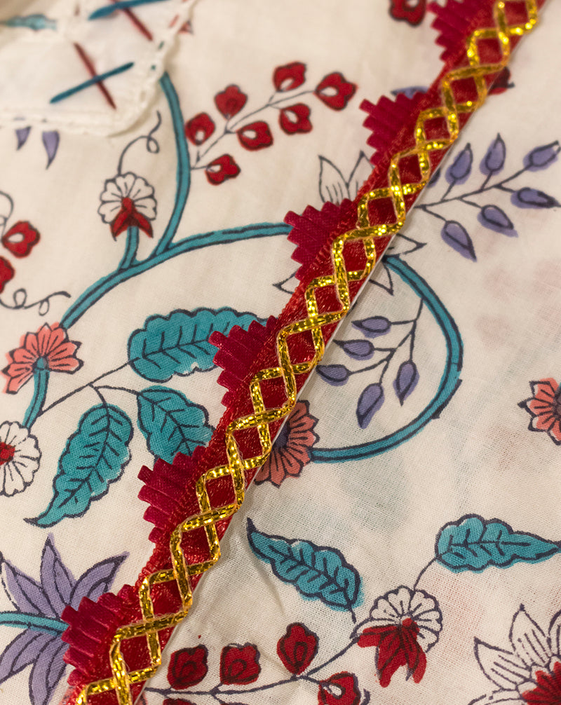 Zig Zag Scallop Embroidery Lace-Maroon