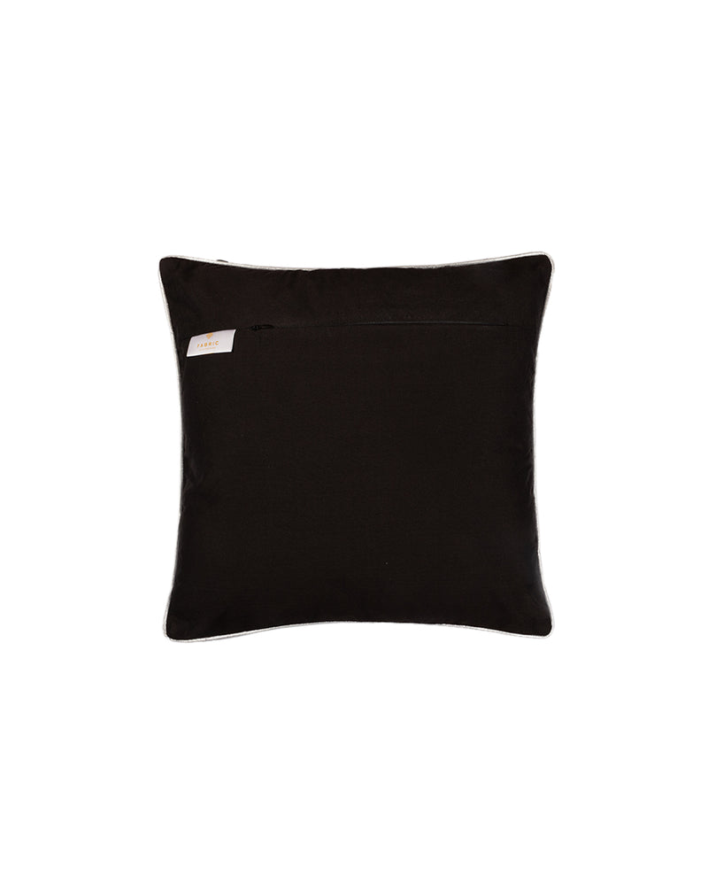 Velvet Black & White Polka Dots Cushion Cover