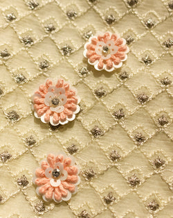 Handmade french knot and sequins patch-Light Pink