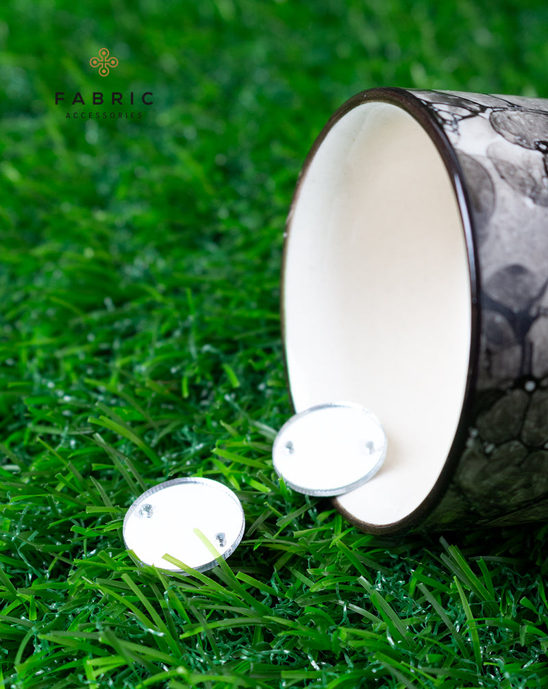 Plastic / Acrylic Small Size Embroidery Material Silver Mirrors-Circle