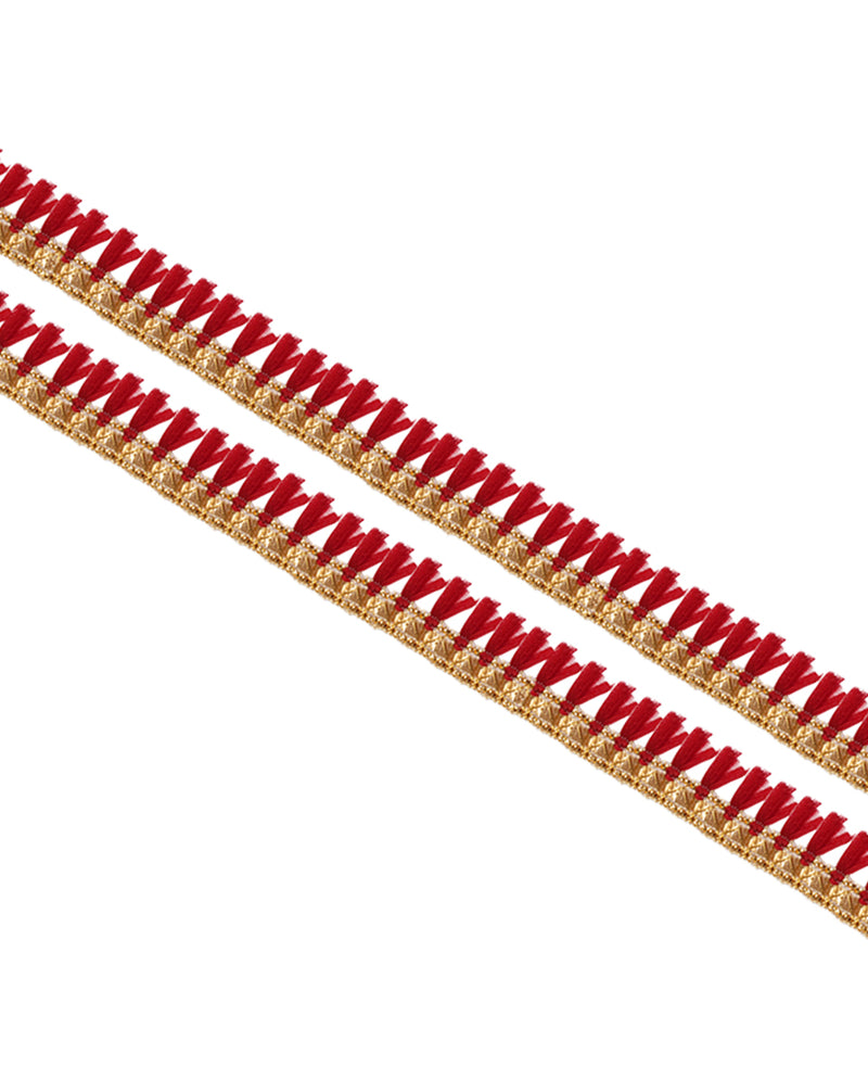 Thin fringing lace-Maroon