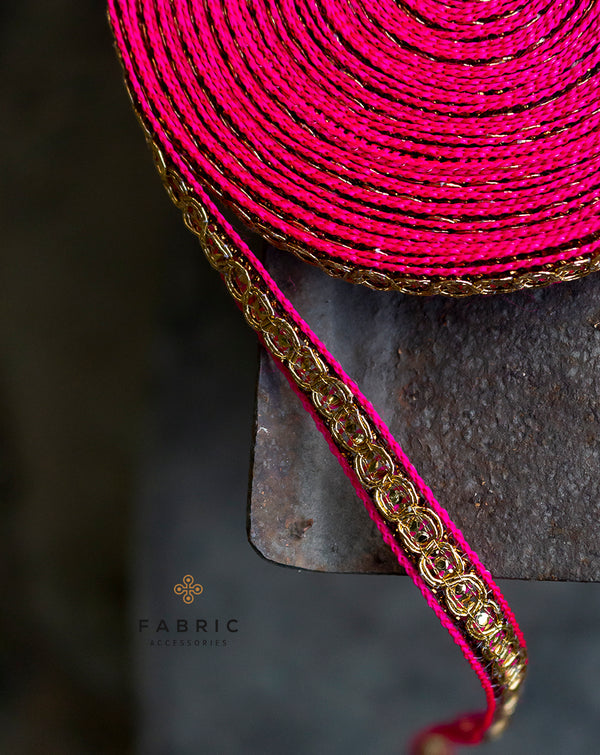 Thin Zari Lace -Hot Pink