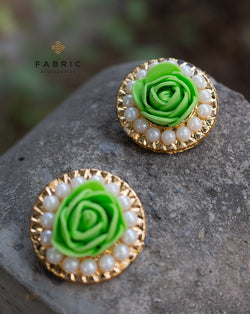 Plastic rose base button-Green
