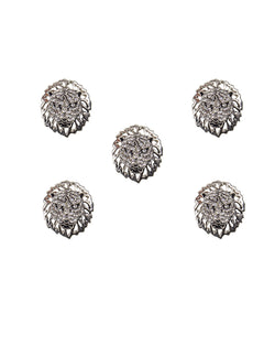 Laiha - Silver 3D Lion Buttons