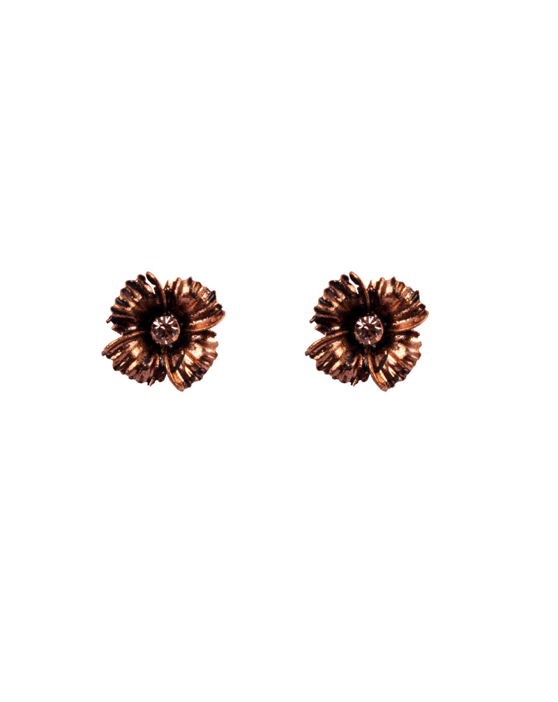 Rose gold flower metal button
