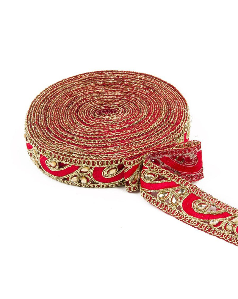 Aasif- Red Kundan work Lace
